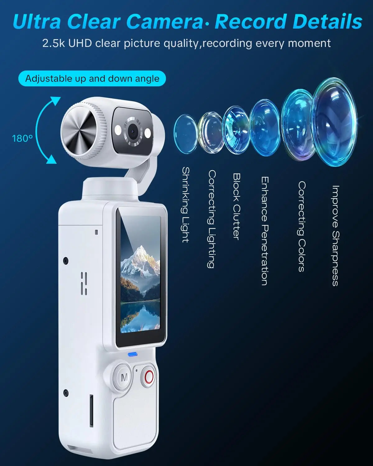 2026 New Portable 1MP Digital Camera with 4K Video, 16x Zoom & 180° Rotating Lens - Night Mode, Autofocus, Flash - Supports 32GB SD Card, 2000mAh Battery - Ideal Halloween Christmas Gift - Perfect for Travel & Portraits